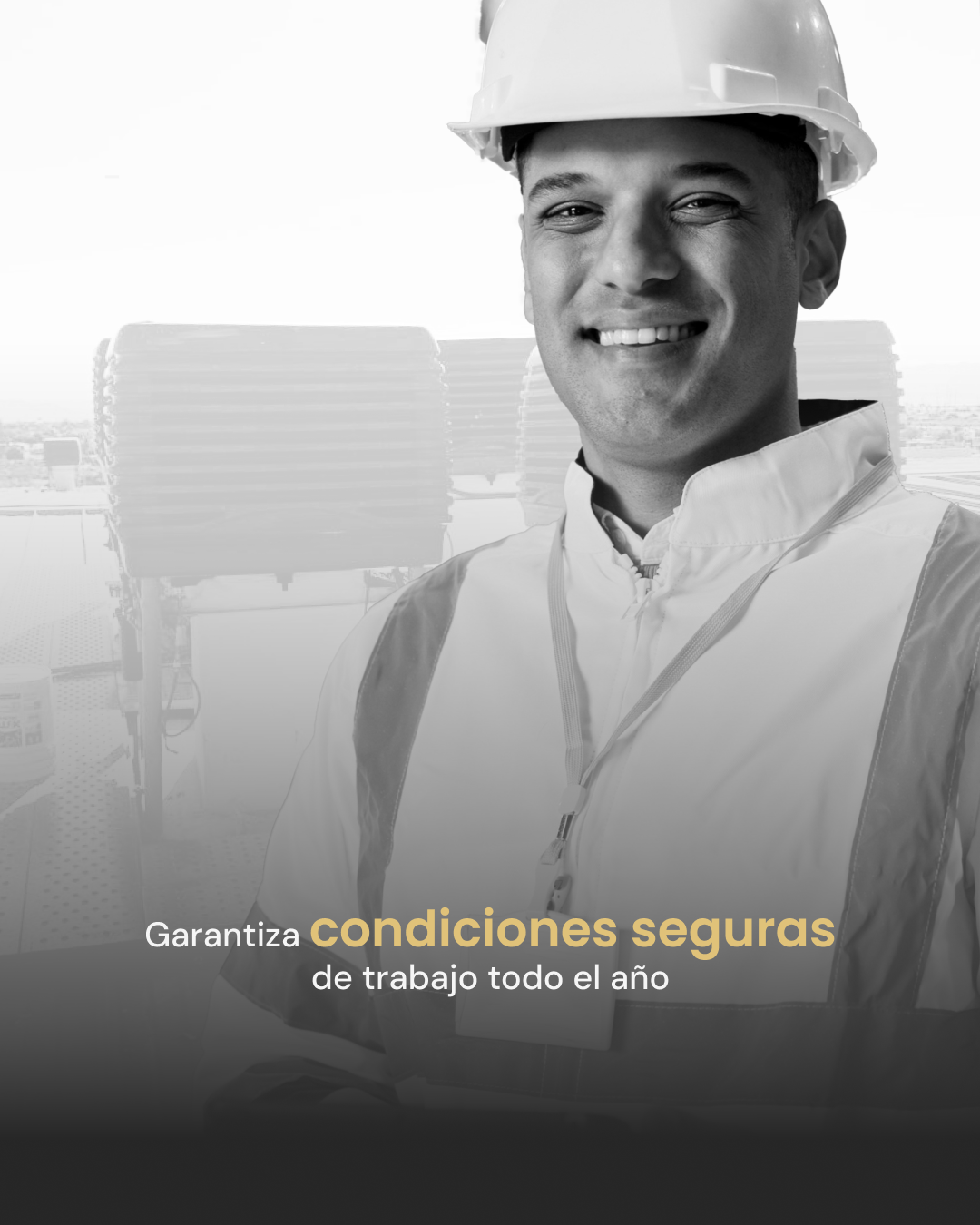 Especialista en seguridad e higiene verificando el confort térmico en otoño en una nave industrial.